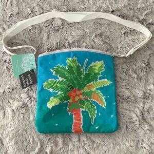 3/$20 NWT Parade Street crossbody palm tree, zip close inside zipper pocket.